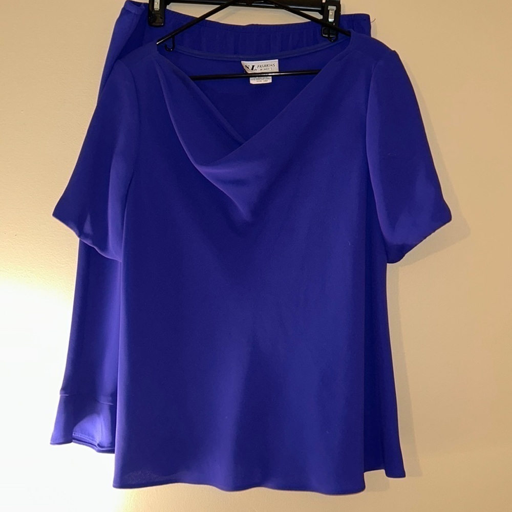 Beautiful Matching Formal Purple Skirt And Blouse Set
